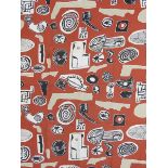 Collage Elements a screen printed rayon textile designed by Sir Eduardo Paolozzi, manufactured by