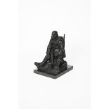 ‡ William McMillan RA (1887-1977) Resting Infantryman, patinated bronze on shallow marble base