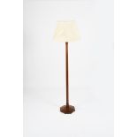 An Edward Barnsley walnut floor lamp, stepped, octagonal base supporting tapering octagonal