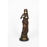 ? Albert-Ernest Carrier-Belleuse (1824-1887) Liseuse patinated bronze and ivory on veined black