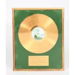 A Gold Presentation disc for Emerson Lake and Palmer's album Trilogy, presented by Island Records to