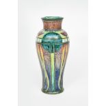 A fine Della Robbia Pottery Art Nouveau vase by Cassandia Annie Walker, dated 1904, slender,