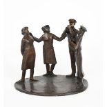 Betty Miller The Performance patinated bronze, signed Betty Miller 3/9 20cm. high, 20.5cm wide