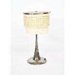 A Secessionist enamelled metal table lamp, in the manner of Josef Hoffman at the Wiener