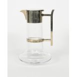 A Hukin and Heath electroplated metal and glass decanter designed by Dr Christopher Dresser, the