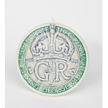 George VI Coronation 1937 a Pilkington's Royal Lancastrian plaque designed by William S Mycock,