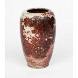 A Ruskin Pottery high-fired stoneware vase by William Howson Taylor, shouldered form with inverted