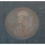 Frances Madge Kitchener (1889-1974) Francis Derwent Wood patinated bronze medallion, framed paper