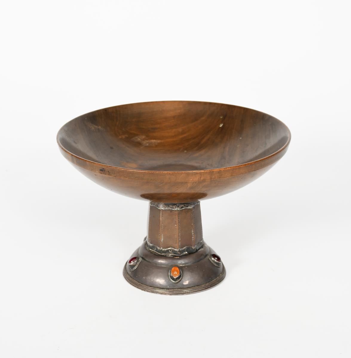 An Artificers' Guild silver, copper and wood comport probably designed by Edward Spencer, model - Image 2 of 2