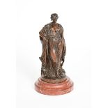Jean-Baptiste Clesinger (1814-1883) Sapho patinated bronze, cast by Maison Marnyac, on red, veined