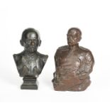 Cuno von Uechtritz-Steinkirch (1856-1908) Otto von Bismarck patinated bronze bust, and another