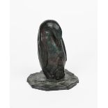 JAN Penguin and young, 1996 patinated bronze signed and dated in the cast 16cm. high