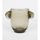 'Albert' no.958 a Lalique topaz glass vase designed by Rene Lalique, wheel cut R Lalique France