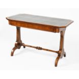 A Marsh & Jones library desk, the rectangular top with inlaid leather writing surface, the shaped