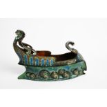 A C H Brannam Barnstaple pottery Galleon centrepiece, dated 1904, pierced and modelled design,