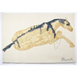 ‡ Dame Elisabeth Frink CH DBE RA (1930-1993) Reclining Horse, 1975 limited edition hand-knotted wool