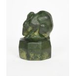 ‡ Donald Gilbert (1900-1961) Mouse on its haunches verdi gris bronze on shaped base signed Gilbert