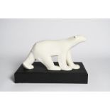 Francois Pompon (1855-1933) White Bear a modern resin sculpture on ebonised wooden base impressed