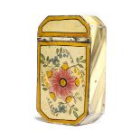AN AMERICAN PAINTED TOLE FOLK ART SNUFF BOX EARLY 19TH CENTURY the hinged lid decorated with