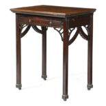 A GEORGE II MAHOGANY ARTIST'S TABLE C.1755-60 the moulded edge hinged top formally with a rest, on a