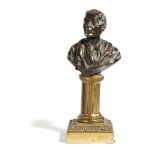 A BRONZE BUST OF THE FRENCH PHILOSOPHER MONTESQUIEU, AFTER JOSEPH ROSSET