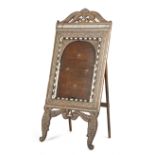 λ AN ANGLO-INDIAN HARDWOOD AND IVORY EASEL MIRROR HOSHIARPUR, LATE 19TH CENTURY inlaid with