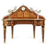 A FRENCH MAHOGANY TABLE A ECRIRE IN LOUIS XVI STYLE EARLY 20TH CENTURY with gilt bronze mounts, of