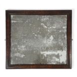 A WALNUT WALL MIRROR 18TH CENTURY AND LATER the rectangular plate within a moulded frame 53.5 x