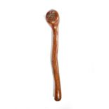 AN IRISH ROOTWOOD FOLK ART SHILLELAGH LATE 19TH / EARLY 20TH CENTURY the club head carved with a