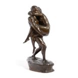 A BRONZE GROUP OF A NUDE COUPLE PROBABLY GERMAN, EARLY 20TH CENTURY the man carrying the woman and