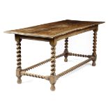 A CONTINENTAL WALNUT CENTRE TABLE IN 17TH CENTURY STYLE LATE 19TH / EARLY 20TH CENTURY the
