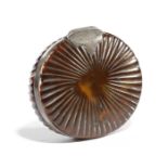 λ A QUEEN ANNE TORTOISESHELL AND SILVER MOUNTED SNUFF BOX EARLY 18TH CENTURY of oval clam shell