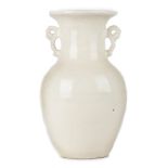 A CHINESE BALUSTER VASE 19TH / 20TH CENTURY with a tianbai style glaze 31.7cm high