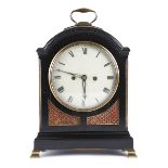 A REGENCY EBONISED BRACKET CLOCK BY BROWN, LONDON, EARLY 19TH CENTURY the brass eight day movement