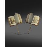 A RARE PAIR OF LATE REGENCY TROMPE L'OEIL HANDSCREENS EARLY 19TH CENTURY each of mahogany and