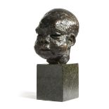 A BRONZE BUST OF A BABY IN THE MANNER OF JACOB EPSTEIN, EARLY TO MID-20TH CENTURY unsigned, on a
