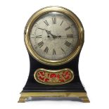 A LARGE GEORGE III EBONISED BALLOON BRACKET CLOCK WILLIAM SMITH, LONDON, LATE 18TH CENTURY the brass