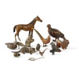 A COLLECTION OF TWELVE AUSTRIAN COLD PAINTED BRONZE ANIMALS LATE 19TH / EARLY 20TH CENTURY