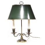 A FRENCH GILT AND PATINATED BRONZE BOUILLOTTE LAMP PROBABLY EARLY 19TH CENTURY with adjustable