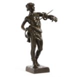 'FASCINATOR' A BRONZE FIGURE OF A SNAKE CHARMER BY EUGENE MARIOTON (FRENCH 1857-1933) the athletic