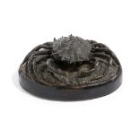 AN ANIMALIER BRONZE MODEL OF A CRAB PROBABLY FRENCH, LATE 19TH CENTURY on a naturalistic base,