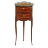 A FRENCH KINGWOOD CORNER TABLE EN CHIFFONIER IN LOUIS XV STYLE LATE 19TH CENTURY with a breche d'