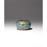 A CHINESE CLOISONNE 'LOTUS' WATERPOT MING DYNASTY The compressed circular body decorated with