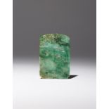 A CHINESE APPLE GREEN JADEITE PENDANT QING DYNASTY The rectangular pendant carved in low relief to