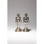 A PAIR OF JAIN SILVER STANDING FIGURES 18TH/19TH CENTURY Each modelled naked in the standing posture