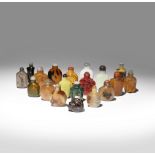NINETEEN CHINESE SNUFF BOTTLES 19TH/20TH CENTURY In glass, porcelain, hardstone, horn and other