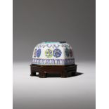 A CHINESE FAMILLE ROSE CANTON ENAMEL HEXAGONAL-SECTION WATERPOT 18TH CENTURY Each facet decorated