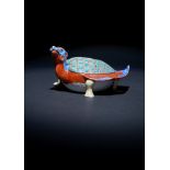 A RARE JAPANESE KAKIEMON MODEL OF A 'FLAMING TORTOISE', MINOGAME EDO PERIOD, C.1660-80 The