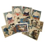 A COLLECTION OF JAPANESE WOODBLOCK PRINTS MEIJI PERIOD, 19TH CENTURY Including eight oban tate-e and