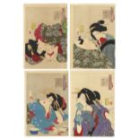 FOUR JAPANESE WOODBLOCK PRINTS BY TSUKIOKA YOSHITOSHI (1839-1892) MEIJI PERIOD, C.1888 The four oban